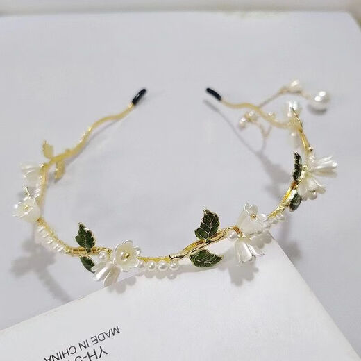 Bai Qixin's elegant lily of the valley flower headband, Chinese style forest fairy retro tassel headband, high-end exquisite flower headband, lily of the valley flower headband