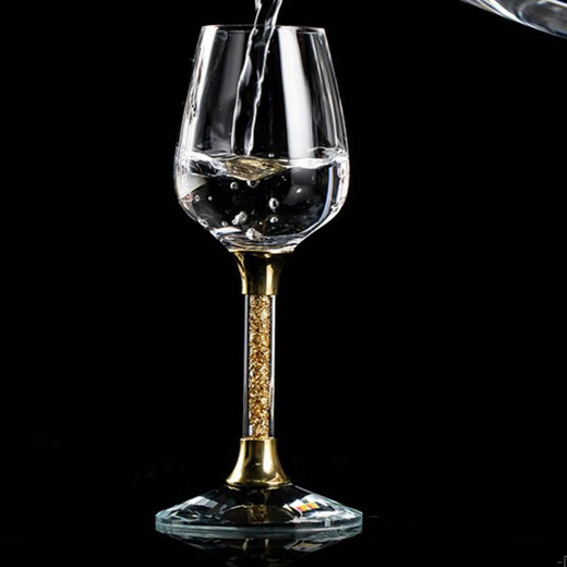 GOERGO crystal glass tall gold foil white wine glass, one cup, one or two glasses, tall glass holder set, gold foil tall white wine glass 50ML*1 piece