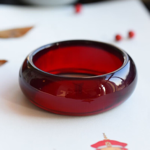 DRJEFUN authentic blood amber old beeswax bracelet burgundy blood pool bracelet amber raw stone widened amber widened bracelet inner diameter 61-62mm