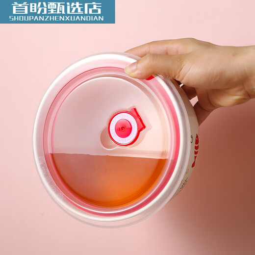 Ear Rhyme ceramic fresh-keeping bowl three-piece set instant noodle bowl microwave heating lunch box with lid sealed lunch box microwaveable large, medium and small set gold silk hibiscus 0ml