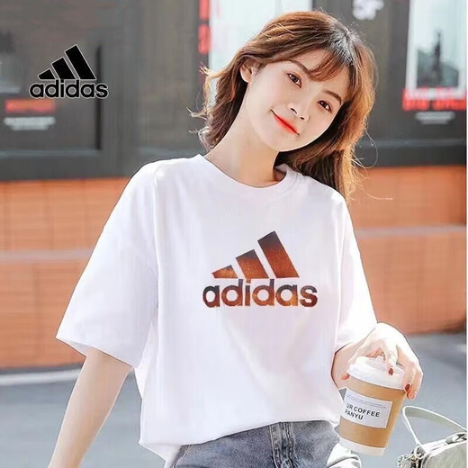 阿迪达斯（adidas）女装 夏季新款舒适透气跑步训练休闲棉质运动服短袖T恤 FJ5012/白色 S