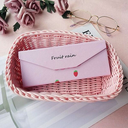 
Tingbai folding triangle glasses box for male and female students Korean fresh and cute creative and personalized portable sunglasses box Folded style-flamingo on white background glasses cloth