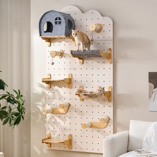 喵丽丝猫爬架墙壁式家用洞洞板猫墙太空舱猫窝一体猫咪跳台四季通用 猫墙套餐七