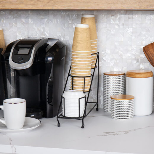 Mind Reader Coffee Syrup Storage Rack 3 Bottles Metal Storage Rack Black Kitchen Countertop