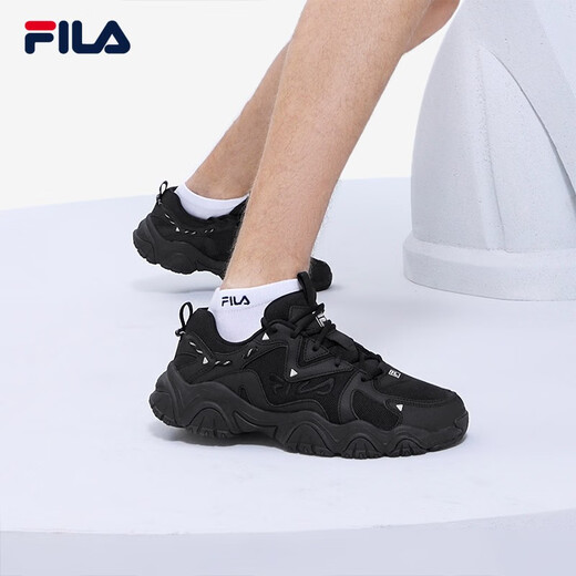 FILA 斐乐猫爪鞋4代男鞋复古老爹鞋时尚休闲运动鞋透气厚底鞋猫爪6 黑-BK （猫爪4） 42