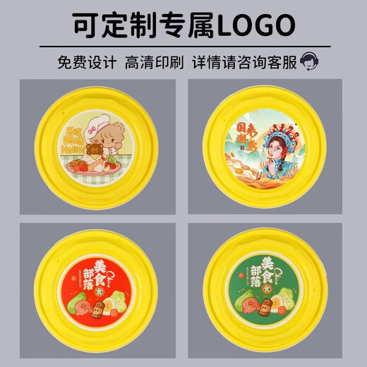 奇典打包盒一次性锁扣餐盒加厚圆形带盖外卖饭盒整箱批发高档圆碗 728白底+透盖 160套整箱