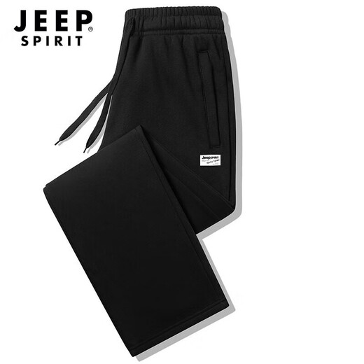 JEEP SPIRIT sweatpants men's spring and autumn straight pants men's loose casual pants men's outdoor comfortable running trousers black XL