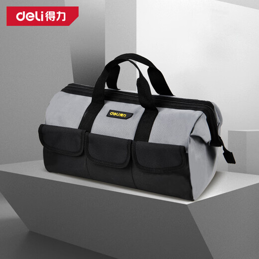 Deli 18-inch tool bag multi-functional thickened double-layer handbag electrician repair large capacity storage portable tool cloth bag