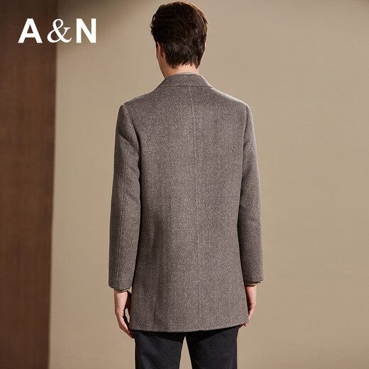 Antonio removable goose down lining, herringbone texture, one-piece, two-wear, thickened wool double-sided woolen coat, men's coat