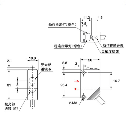 Infrared diffuse reflection induction photoelectric switch sensor E3Z-D61/D81 DC normally open and normally closed adjustable LOT E3Z-D61 (NPN diffuse reflection type) 4-30 cm adjustable