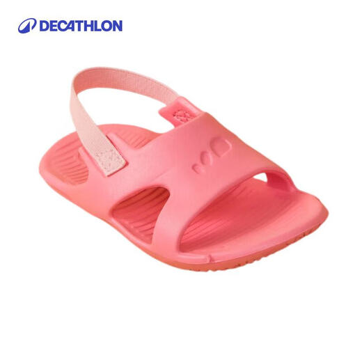 Decathlon (DECATHLON) children's sandals swimming travel slippers beach shoes quick-drying clogs portable non-slip men's IVD3 cinnamon powder (pink strap) children's style (19- 21 22