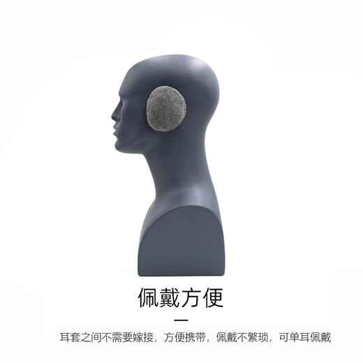 御帆摇粒绒冬季单耳保暖耳罩无发箍耳捂男女分体耳包无间耳套耳罩独立 黑色 1个