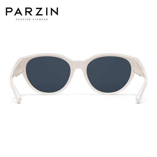 Lunettes de soleil polarisées parzine pour hommes et femmes, Cat à la mode Eye grand cadre Myopie Couverture Verre Protection de soleil Lunettes de soleil PZ12117 Milk Salt Blanc