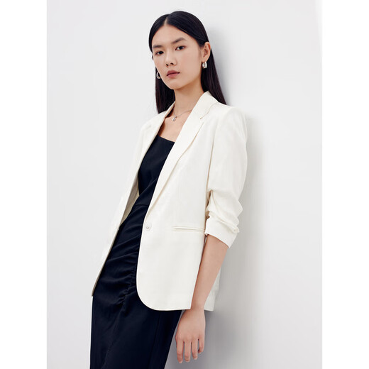 PEACEBIRD Women's Autumn Slim Commuting Suit A1BAD3101 Beige M