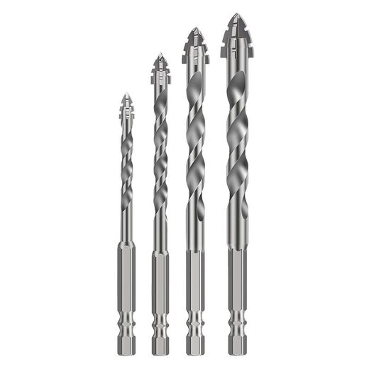 LiDiao four-edged serrated eccentric drill bit for dry drilling glass marble full ceramic tile drilling drill bit hand electric drill 6+8+10+12