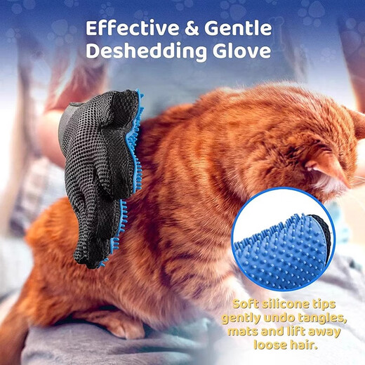 Pet Chila Cat Gloves Dog Hair Comb Dog Hair Removal Comb Pet Cleaning Supplies to Remove Floating Hair Cat Hair Cleaner 266 Nails Export Quality Blue Left and Right Pair