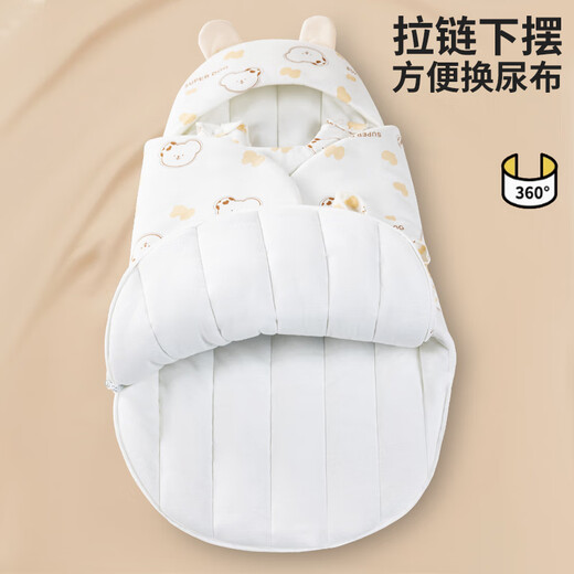 Yisheng Xiangbao newborn baby sleeping bag, baby autumn and winter pure cotton quilt, anti-jumping swaddling towel bag, single anti-kicking and being outside