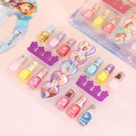 Disney Prinzessin Elsa Kinderkosmetik Süß, unmittelbar, reißbar, schälbar, leicht zu entfernen Kleines Geburtstagsgeschenkset [Eis und Schneestil] 12 Flaschen -Nagellackset