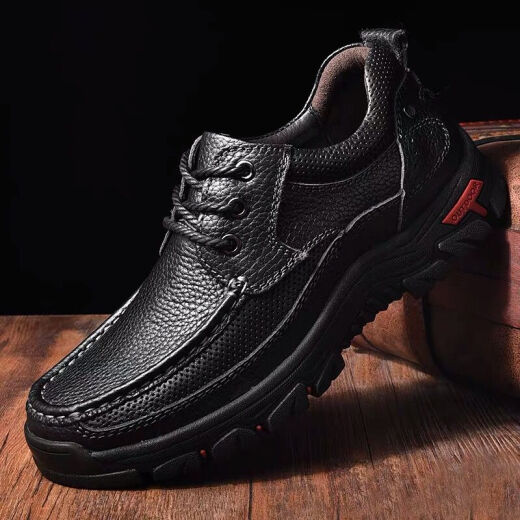 Región occidental Cabeza de camello Zapatos de vaca para hombres de cuero genuino más zapatos de algodón zapatos de senderismo al aire libre zapatos de papá Caki 6198 39