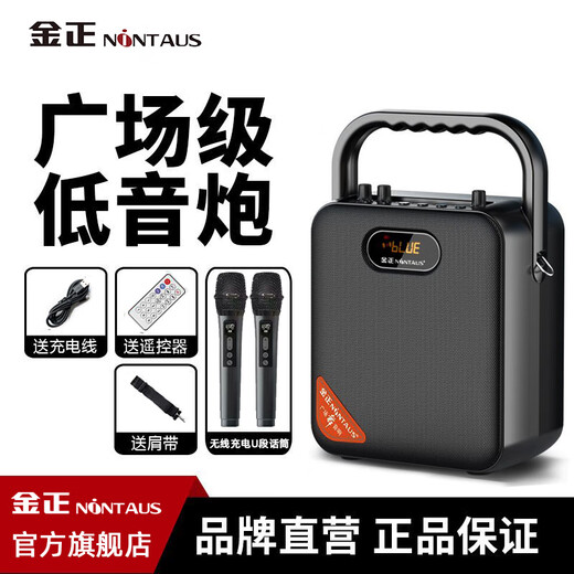 Kim Jong S18 Audio Bluetooth-Lautsprecher tragbarer großer Bandesquadrat-Tanzverstärker All-in-One-Heim-Heim-KTV Sang klein K. Song Mikrofon Handheld Stall Subwoofer Flaggschiff-Version [Dual Ladet Telefonmikrofon kann die Sprache ändern]