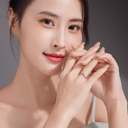 Liuguifu Jewelry Platinum Ring Women's PT950 Diamond Platinum Ring Birthday Gift Ring 2.15g