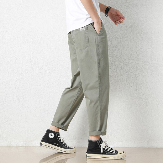 Pantalon décontracté juif pour hommes en été Nouveau pantalon à neuf pantalons à neuf points de la soie lâche à neuf pantalons à neuf points