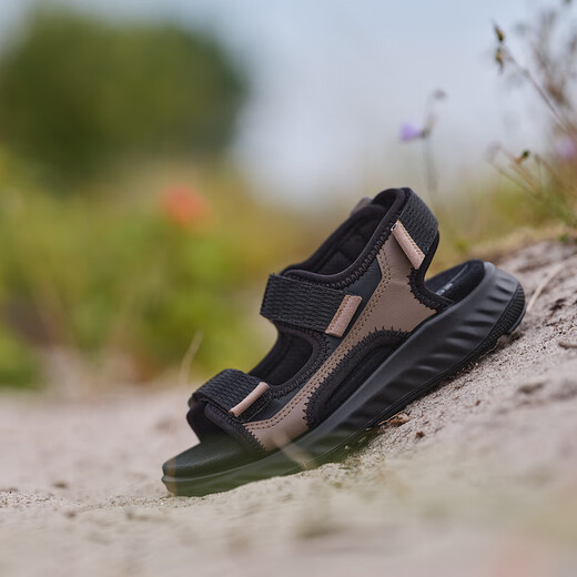 ECCO Children's Shoes Summer Beach Breathable Children's Sandals Fit 712162 Taupe/Black 71216260425 Size 31