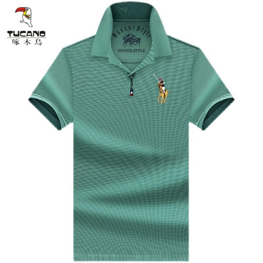 
Woodpecker men's clothing, middle-aged casual men's T-shirt, summer high-end short-sleeved lapel top, POLO, Paul shirt, dad loose, short 999 red, L 17084A, suggest 120-130Jin [Jin equals 0.5 kg]