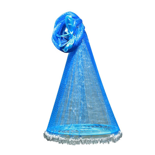 Zhanliu hand-thrown fishing net, large Frisbee-type disc, hand-thrown fishing, easy-tossing, catching, and fluttering, automatic fishing net, half-finger (high-strength fish wire), 2.7 meters high, 540 type