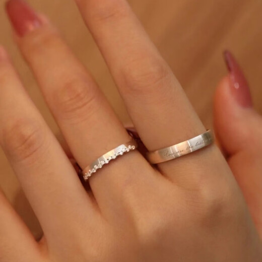 DL 1998 Fat Donglai same style love at first sight platinum pair ring for women pt950 couple touching the true heart niche design light touching the true heart platinum pair/certificate/exquisite gift box opening adjustable