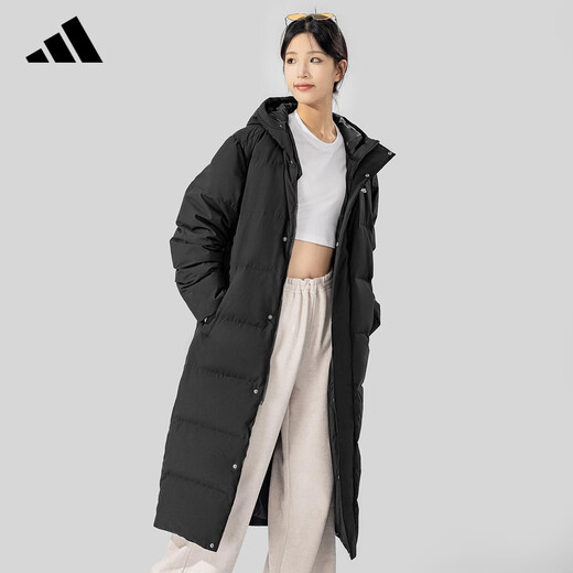 
Adidas (adidas) winter women's hooded long duck down sports and casual down jacket size M