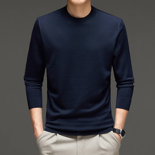 DVW cardigan men's pure wool thin machine washable sweater 2025 new spring and autumn solid color half turtleneck bottoming shirt white 100% pure wool L 175 recommended weight 135-150Jin Jin equals 0.5 kg