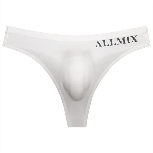 
Ye Zimei Men's underwear sexy U convex sports fitness letters thin transparent ice silk low waist without marks and hips exposed thong T-pants flesh color XL