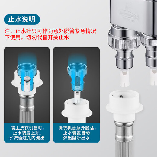 Submarine F403 one-in, two-out, three-way angle valve, brass, chrome-plated, double handle, double control, separate water outlet, built-in water stop device, silver, special supply