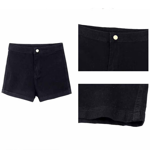 Xiangyi lover black tight high-waisted denim shorts for women summer 25 new style outer wear sports ultra-short A-line casual hot pants black small and tall people can wear M size recommended 95-105 Jin Jin equals 0.5 kg