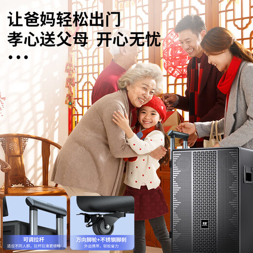 索爱（soaiy）K137家庭ktv音箱全套音响功放一体机显示屏户外k歌电木吉他乐器音箱卡拉ok点歌家用音箱750G