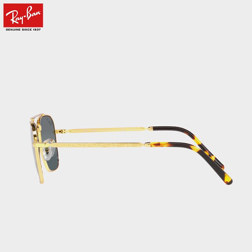 雷朋（RayBan）太阳镜金属方形时尚开车驾驶眼镜偏光墨镜男女0RB3636礼物 9196G6复古金镜框 尺寸58