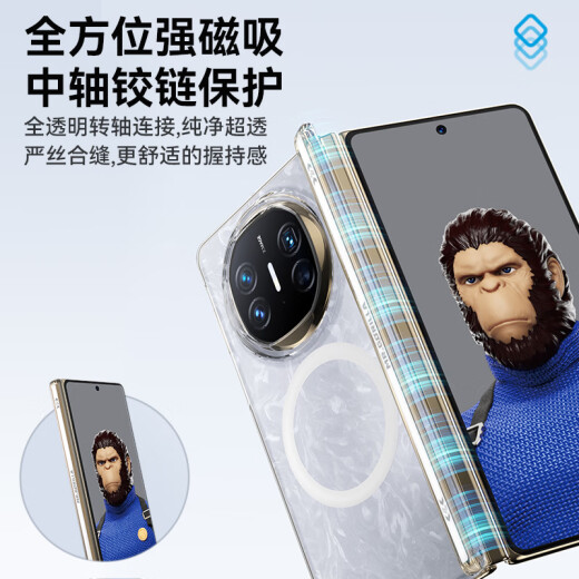 El Sr. Lanxing se aplica a la caja de teléfono móvil Huawei Matex6 transparente Caso de protección de protección de eje central simple Caso de protección contra caídas magnéticas