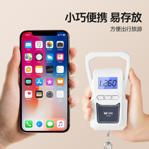 双枪手提电子秤厨房便携式高精度克秤商用小型称菜快递行李吊秤
