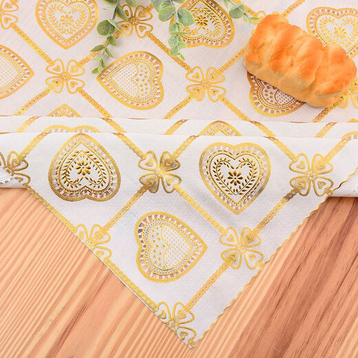 Yudou coffee table tablecloth waterproof, anti-scald and anti-oil dining table mat TV cabinet tablecloth tablecloth plastic bedside table cover rectangular peacock gold flower 135*180cm