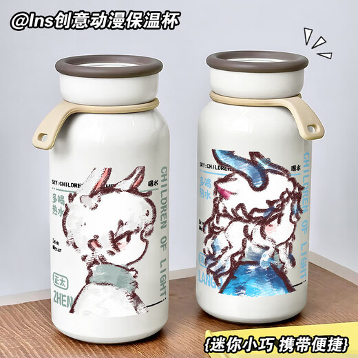 
Xiong Zhechaguanghui surrounding water cup thermos thermos cartoon 2D water cup milk coffee cup portable sun travel cream thermos--XU695 cat head 400ml large capacity