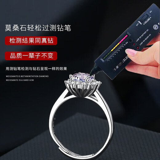 EothPT950 platinum one carat sunflower moissanite diamond ring for women platinum 520 lover birthday gift for girlfriend PT950 platinum sunflower moissanite ring + certificate