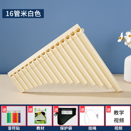 音域（RANGE）16管排箫儿童初学者学生入门演奏民族吹奏乐器 白色