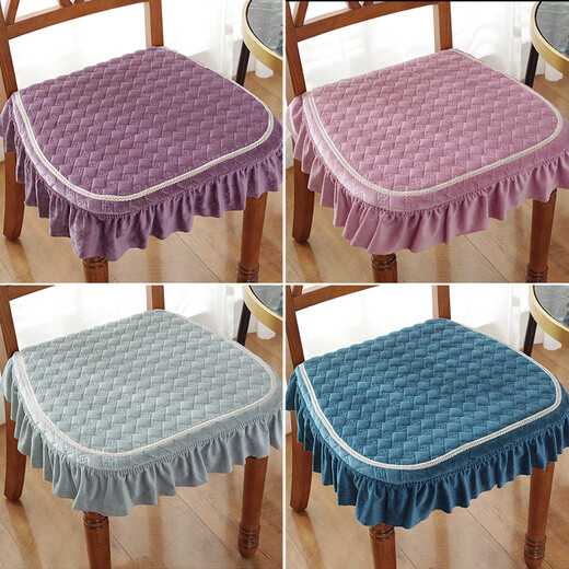 Frangomu cushion home dining chair cushion chair butt cushion winter thickened non-slip European dining table and chair cushion stool cover seat cushion Dandelion-Champagne 43X45cm universal size single piece