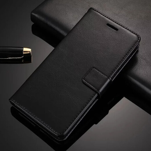 Weihuangfei Huawei Maimang 10 mobile phone case protective cover clamshell anti-fall wallet leather case silicone full edge high-end business men and women for the elderly [Maimang 10] black + full screen tempered film + lanyard