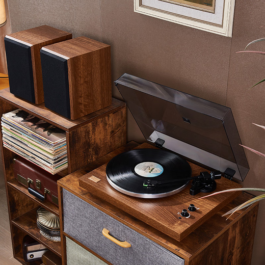 ARKROCKET CASINI retro Bluetooth vinyl record player professional-grade LP film gramophone split type with audio moving magnetic needle machine birthday gift ornament walnut brown