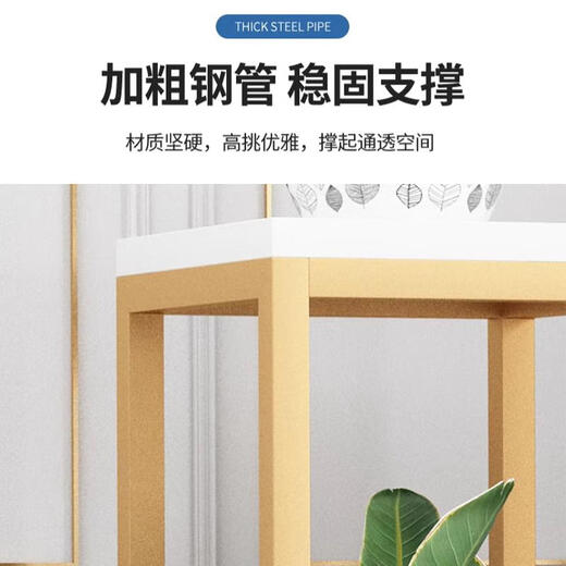 Small craftsman flower stand living room floor-standing iron column plant display stand flower pot support layer storage rack balcony black and white 30*80