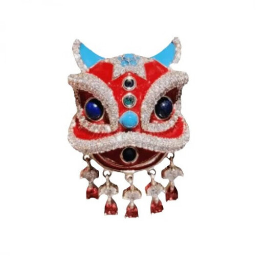 Mr. Ouyang Chinese style national fashion lion awakening brooch niche New Year suit sweater accessories gift multi-functional coat pin corsage gold A21-109
