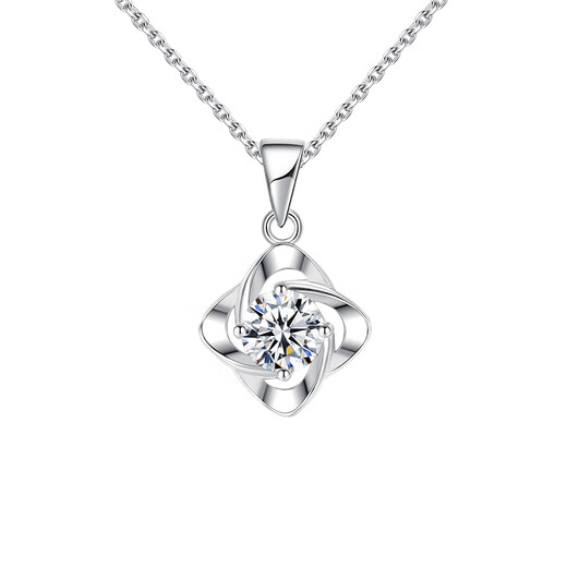 CHINA GOLD 18K gold four-leaf clover necklace for women platinum diamond pendant clavicle chain Valentine's Day practical birthday gift for wife 18K gold pendant free silver snowflake chain