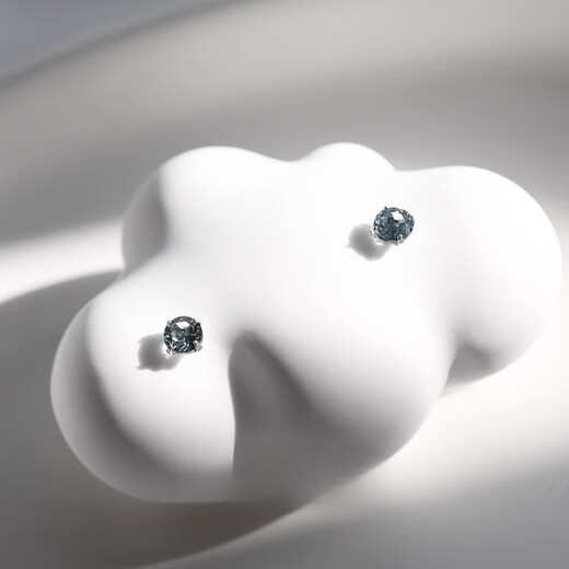 DL 1998 Fat Donglai same style tanzanite earrings natural 3mm sapphire London blue topaz mini silver earrings for women Tanzanite blue 3mm丨silver pair